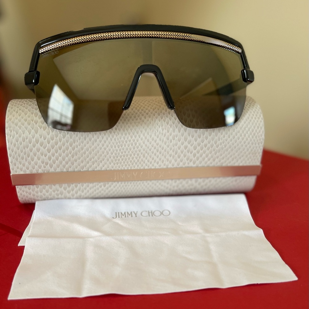 Jimmy Choo Sunglasses Pose/s 807VP Black Gold Frame